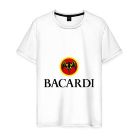 Мужская футболка хлопок с принтом Bacardi в Курске, 100% хлопок | прямой крой, круглый вырез горловины, длина до линии бедер, слегка спущенное плечо. | bacardi | бакарди | бар | бармен | ром