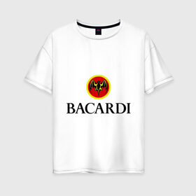 Женская футболка хлопок Oversize с принтом Bacardi в Курске, 100% хлопок | свободный крой, круглый ворот, спущенный рукав, длина до линии бедер
 | bacardi | бакарди | бар | бармен | ром