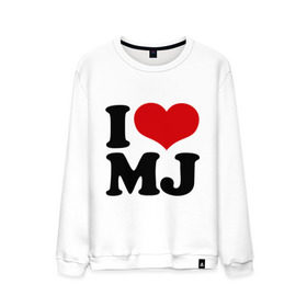 Мужской свитшот хлопок с принтом I LOVE MJ в Курске, 100% хлопок |  | i love | michael jackson | mj | майкл джексон | сердце | я люблю