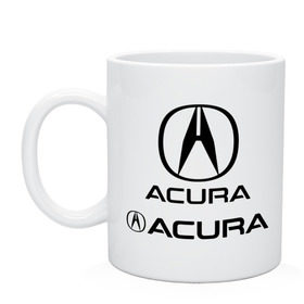 Кружка с принтом Acura в Курске, керамика | объем — 330 мл, диаметр — 80 мм. Принт наносится на бока кружки, можно сделать два разных изображения | auto | авто | автомобильные | знаки | машины