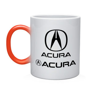 Кружка хамелеон с принтом Acura в Курске, керамика | меняет цвет при нагревании, емкость 330 мл | Тематика изображения на принте: auto | авто | автомобильные | знаки | машины
