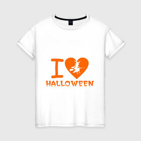 Женская футболка хлопок с принтом I Love Halloween в Курске, 100% хлопок | прямой крой, круглый вырез горловины, длина до линии бедер, слегка спущенное плечо | hallowen | hallowin | halovin | halowen | halowin | helloveen | helloven | hellovin | heloven | helovin | i lov | ведьма | день всех святых | колдунья | метла | халлоуин | халлувин | халоуин | халувин | хелловин | хеллоуин | хелоуин | хелувин
