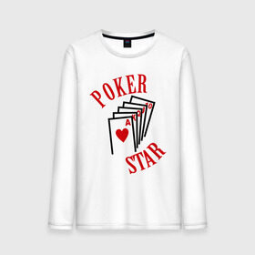 Мужской лонгслив хлопок с принтом Poker Star в Курске, 100% хлопок |  | pokerstars