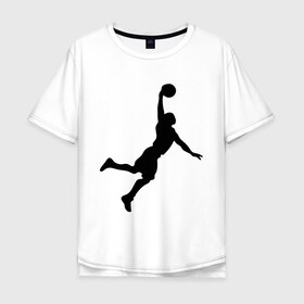Мужская футболка хлопок Oversize с принтом basketball в Курске, 100% хлопок | свободный крой, круглый ворот, “спинка” длиннее передней части | бросок