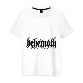 Мужская футболка хлопок с принтом Behemoth в Курске, 100% хлопок | прямой крой, круглый вырез горловины, длина до линии бедер, слегка спущенное плечо. | behemoth | metal | группы | логотипы | метал | польша | рок