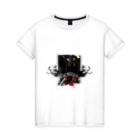 Женская футболка хлопок с принтом The Prodigy в Курске, 100% хлопок | прямой крой, круглый вырез горловины, длина до линии бедер, слегка спущенное плечо | prodigy | группы | музыкальные группы | продиджи | электронная музыка