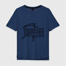 Мужская футболка хлопок Oversize с принтом Death в Курске, 100% хлопок | свободный крой, круглый ворот, “спинка” длиннее передней части | death | hard rock | metal | rock | дэт метал | логотип | метал | музыка | рок | рок группа | рок группы | хард | хард рок