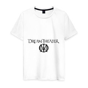 Мужская футболка хлопок с принтом Dream Theater в Курске, 100% хлопок | прямой крой, круглый вырез горловины, длина до линии бедер, слегка спущенное плечо. | heavy metal | metal | rock | trash metal | квартет | метал | рок | рок группа | рок группы | трэш метал | хеви метал