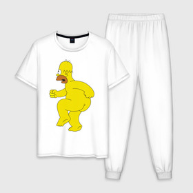 Мужская пижама хлопок с принтом Gomer в Курске, 100% хлопок | брюки и футболка прямого кроя, без карманов, на брюках мягкая резинка на поясе и по низу штанин
 | гомер