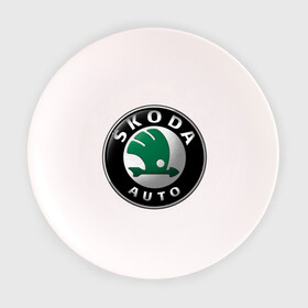 Тарелка 3D с принтом Skoda в Курске, фарфор | диаметр - 210 мм
диаметр для нанесения принта - 120 мм | Тематика изображения на принте: skoda | авто | бренд | логотип | машина | шкода