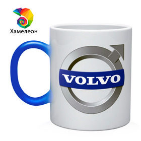 Кружка хамелеон с принтом Volvo в Курске, керамика | меняет цвет при нагревании, емкость 330 мл | volvo | авто | бренд | вольво | логотип | машина