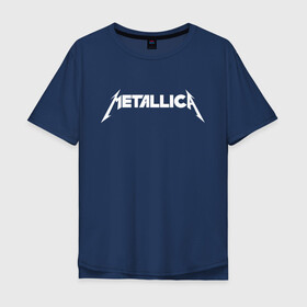 Мужская футболка хлопок Oversize с принтом Metallica в Курске, 100% хлопок | свободный крой, круглый ворот, “спинка” длиннее передней части | rock