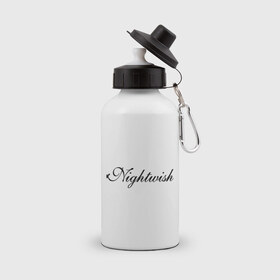 Бутылка спортивная с принтом Nightwish в Курске, металл | емкость — 500 мл, в комплекте две пластиковые крышки и карабин для крепления | Тематика изображения на принте: 