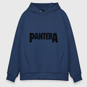 Мужское худи Oversize хлопок с принтом Pantera в Курске, френч-терри — 70% хлопок, 30% полиэстер. Мягкий теплый начес внутри —100% хлопок | боковые карманы, эластичные манжеты и нижняя кромка, капюшон на магнитной кнопке | metal | глэм | грув | группы | логотип | метал | трэш | хэви