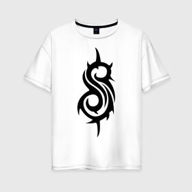 Женская футболка хлопок Oversize с принтом Slipknot (2) в Курске, 100% хлопок | свободный крой, круглый ворот, спущенный рукав, длина до линии бедер
 | heavy metal | metal | rock | trash metal | альтернатива | метал | рок | трэш метал | хеви метал