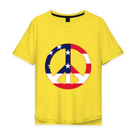 Мужская футболка хлопок Oversize с принтом Пацифик в Курске, 100% хлопок | свободный крой, круглый ворот, “спинка” длиннее передней части | Тематика изображения на принте: пацифик | пацифист | политические | сша