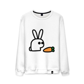 Мужской свитшот хлопок с принтом Заяц и моркоФка в Курске, 100% хлопок |  | животные | зайка | зайчишка | зайчонок | заяц | кролик | морковка
