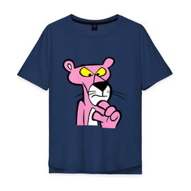 Мужская футболка хлопок Oversize с принтом Розовая пантера (3) в Курске, 100% хлопок | свободный крой, круглый ворот, “спинка” длиннее передней части | Тематика изображения на принте: pink panther | розовая пантера