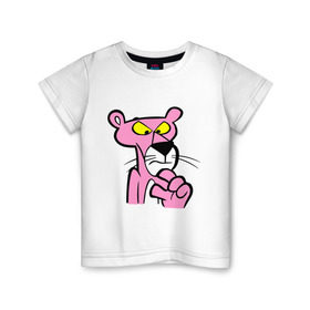Детская футболка хлопок с принтом Розовая пантера (3) в Курске, 100% хлопок | круглый вырез горловины, полуприлегающий силуэт, длина до линии бедер | Тематика изображения на принте: pink panther | розовая пантера