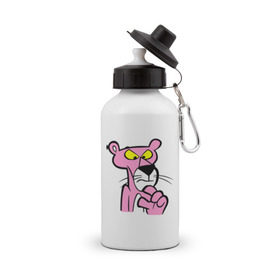 Бутылка спортивная с принтом Розовая пантера (3) в Курске, металл | емкость — 500 мл, в комплекте две пластиковые крышки и карабин для крепления | Тематика изображения на принте: pink panther | розовая пантера