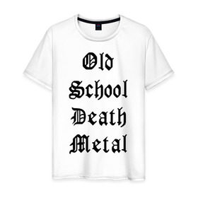 Мужская футболка хлопок с принтом Old school death metal в Курске, 100% хлопок | прямой крой, круглый вырез горловины, длина до линии бедер, слегка спущенное плечо. | old school | металлика