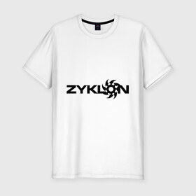 Мужская футболка премиум с принтом Zyklon в Курске, 92% хлопок, 8% лайкра | приталенный силуэт, круглый вырез ворота, длина до линии бедра, короткий рукав | зиклон | панк | рок | тяжеляк