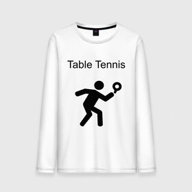 Мужской лонгслив хлопок с принтом Table Tennis в Курске, 100% хлопок |  | Тематика изображения на принте: tennis