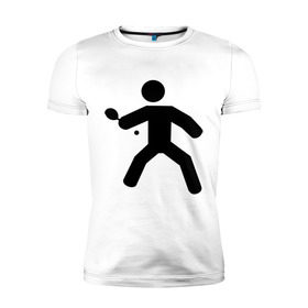 Мужская футболка премиум с принтом Ping pong в Курске, 92% хлопок, 8% лайкра | приталенный силуэт, круглый вырез ворота, длина до линии бедра, короткий рукав | Тематика изображения на принте: ping pong | игра в пин понг | пин понг