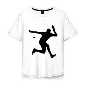 Мужская футболка хлопок Oversize с принтом Table tennis training в Курске, 100% хлопок | свободный крой, круглый ворот, “спинка” длиннее передней части | tennis