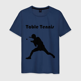 Мужская футболка хлопок с принтом Теннисист в Курске, 100% хлопок | прямой крой, круглый вырез горловины, длина до линии бедер, слегка спущенное плечо. | tennis