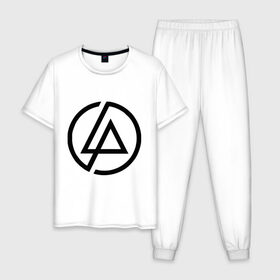 Мужская пижама хлопок с принтом Linkin park (5) в Курске, 100% хлопок | брюки и футболка прямого кроя, без карманов, на брюках мягкая резинка на поясе и по низу штанин
 | linkin | park | линкин парк
