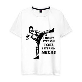 Мужская футболка хлопок с принтом Чак Норрис в Курске, 100% хлопок | прямой крой, круглый вырез горловины, длина до линии бедер, слегка спущенное плечо. | chuck norris | чак норрис