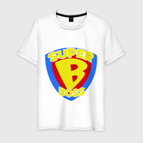 Мужская футболка хлопок с принтом Супер-босс в Курске, 100% хлопок | прямой крой, круглый вырез горловины, длина до линии бедер, слегка спущенное плечо. | super boss | босс | главный | начальник | руководитель | супер босс