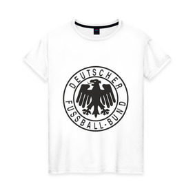 Женская футболка хлопок с принтом Германия в Курске, 100% хлопок | прямой крой, круглый вырез горловины, длина до линии бедер, слегка спущенное плечо | германский футбольный клуб | дойч футбол | фк