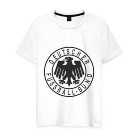 Мужская футболка хлопок с принтом Германия в Курске, 100% хлопок | прямой крой, круглый вырез горловины, длина до линии бедер, слегка спущенное плечо. | германский футбольный клуб | дойч футбол | фк