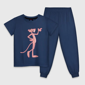 Детская пижама хлопок с принтом PinkPanther в Курске, 100% хлопок |  брюки и футболка прямого кроя, без карманов, на брюках мягкая резинка на поясе и по низу штанин
 | pink panther | розовая пантера