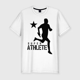 Мужская футболка премиум с принтом Лёгкая атлетика (4) в Курске, 92% хлопок, 8% лайкра | приталенный силуэт, круглый вырез ворота, длина до линии бедра, короткий рукав | атлет | бег | бегун | легкая атлетика | марафон | марафонец | спринтер