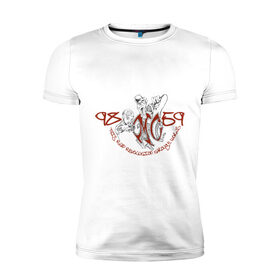 Мужская футболка премиум с принтом RAP_revolution в Курске, 92% хлопок, 8% лайкра | приталенный силуэт, круглый вырез ворота, длина до линии бедра, короткий рукав | gansta | hip | rap | революция | рэп | рэпчина | хип