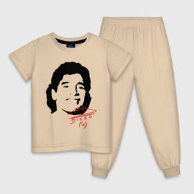 Детская пижама хлопок с принтом Diego Maradona в Курске, 100% хлопок |  брюки и футболка прямого кроя, без карманов, на брюках мягкая резинка на поясе и по низу штанин
 | diego maradona | footballplayer | аргентина | диего марадона | сборная аргентины