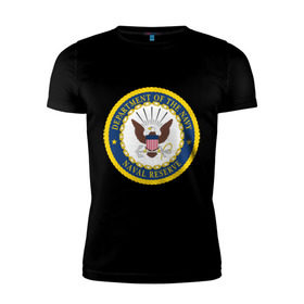 Мужская футболка премиум с принтом Военно-морское министерство США в Курске, 92% хлопок, 8% лайкра | приталенный силуэт, круглый вырез ворота, длина до линии бедра, короткий рукав | нави