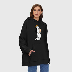 Худи SuperOversize хлопок с принтом Droopy (1) в Курске, 70% хлопок, 30% полиэстер, мягкий начес внутри | карман-кенгуру, эластичная резинка на манжетах и по нижней кромке, двухслойный капюшон
 | droopy