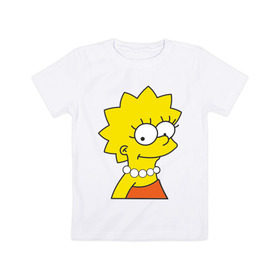 Детская футболка хлопок с принтом Lisa Simpson в Курске, 100% хлопок | круглый вырез горловины, полуприлегающий силуэт, длина до линии бедер | simpsons | лиза симпсон | симпсоны | симсоны
