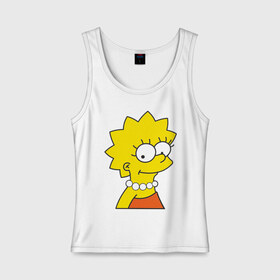 Женская майка хлопок с принтом Lisa Simpson в Курске, 95% хлопок, 5% эластан |  | simpsons | лиза симпсон | симпсоны | симсоны