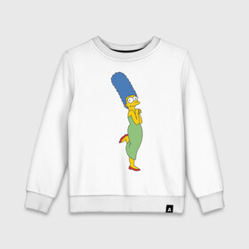 Детский свитшот хлопок с принтом Marge Simpson в Курске, 100% хлопок | круглый вырез горловины, эластичные манжеты, пояс и воротник | simpsons | симпсоны | симсоны