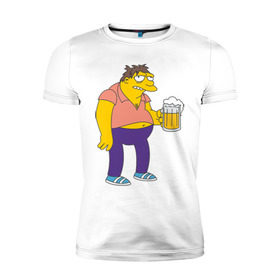 Мужская футболка премиум с принтом Barney Gumble в Курске, 92% хлопок, 8% лайкра | приталенный силуэт, круглый вырез ворота, длина до линии бедра, короткий рукав | simpsons | барни | симпсоны | симсоны