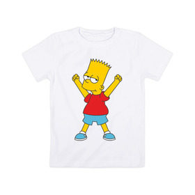 Детская футболка хлопок с принтом Bart Simpson (2) в Курске, 100% хлопок | круглый вырез горловины, полуприлегающий силуэт, длина до линии бедер | simpsons | барт | барт симпсон | симсоны | симспоны