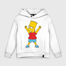 Детское худи Oversize хлопок с принтом Bart Simpson (2) в Курске, френч-терри — 70% хлопок, 30% полиэстер. Мягкий теплый начес внутри —100% хлопок | боковые карманы, эластичные манжеты и нижняя кромка, капюшон на магнитной кнопке | simpsons | барт | барт симпсон | симсоны | симспоны