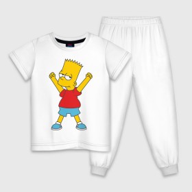 Детская пижама хлопок с принтом Bart Simpson (2) в Курске, 100% хлопок |  брюки и футболка прямого кроя, без карманов, на брюках мягкая резинка на поясе и по низу штанин
 | simpsons | барт | барт симпсон | симсоны | симспоны