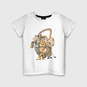 Детская футболка хлопок с принтом Мадагаскар (2) в Курске, 100% хлопок | круглый вырез горловины, полуприлегающий силуэт, длина до линии бедер | Тематика изображения на принте: 
