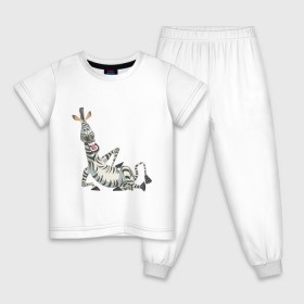 Детская пижама хлопок с принтом Мадагаскар (4) в Курске, 100% хлопок |  брюки и футболка прямого кроя, без карманов, на брюках мягкая резинка на поясе и по низу штанин
 | Тематика изображения на принте: madagascar | зебра | мадагаскар